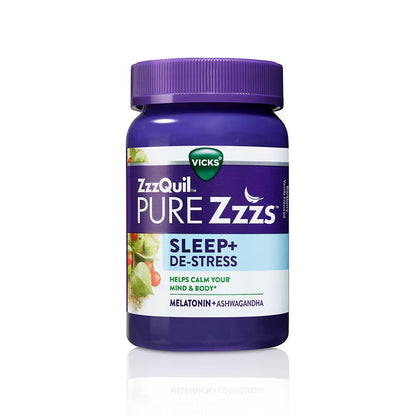 ZzzQuil PURE Zzzs Sleep+ Destress Melatonin Gummies